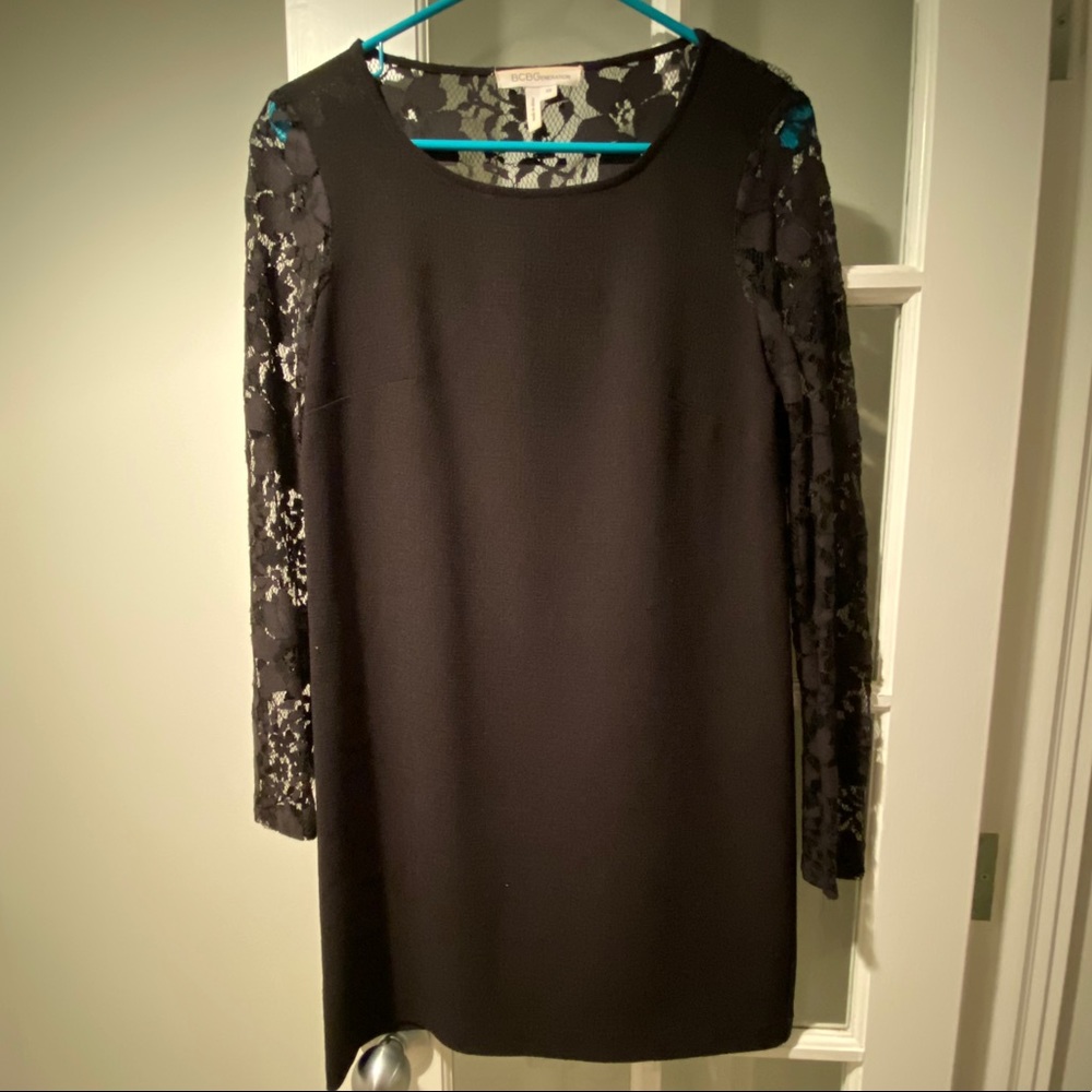 Black lace BCBG shift dress